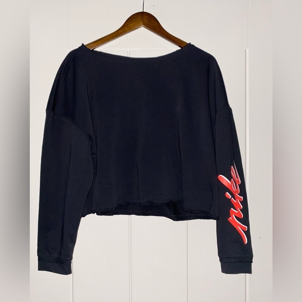 Nike Dri-Fit‎ Women L Crop Sweatshirt Sporty Oversize Athletic Workout NEW - Picture 10 of 10